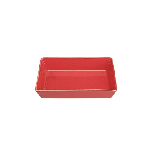 Plate for serving breakfast, porcelain, 13cm, "Seasons", Red - Porland