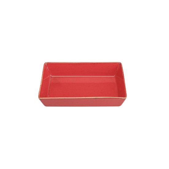 Aamiaisen tarjoilulautanen, posliini, 13 × 8,5 cm, punainen, "Seasons" - Porland