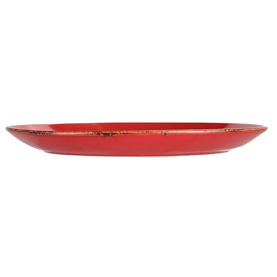 Oval tabak, porselen, 31cm, "Mevsimler", Kırmızı - Porland