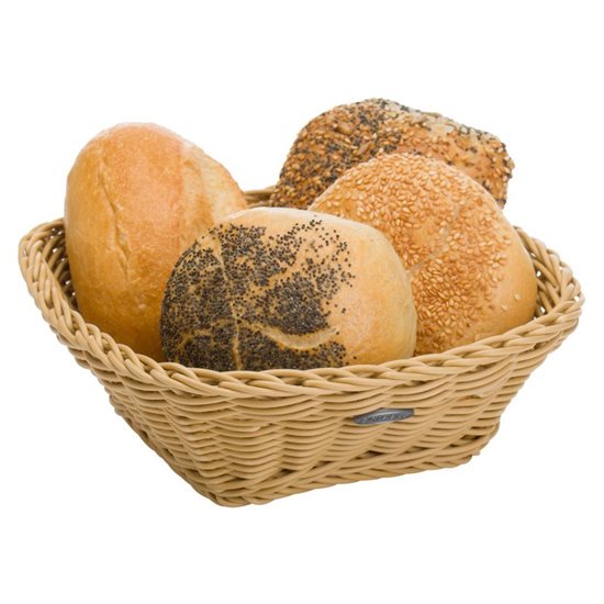 Kvadratinis duonos krepšelis, 19 x 19 cm, šviesiai smėlio spalvos - Saleen
