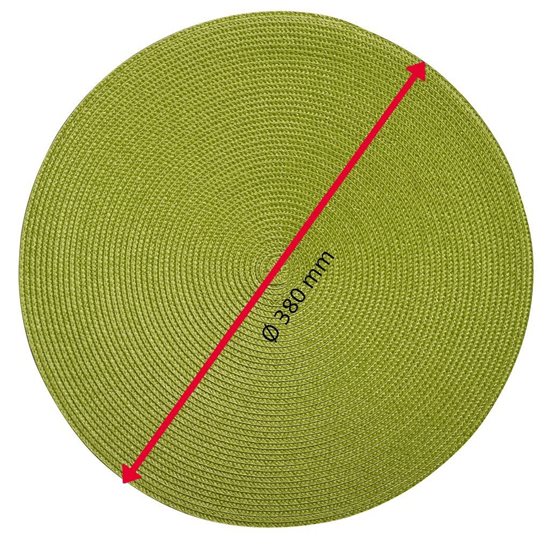 Pyöreä pöytämatto, 38 cm, "Circle", Vihreä - Saleen