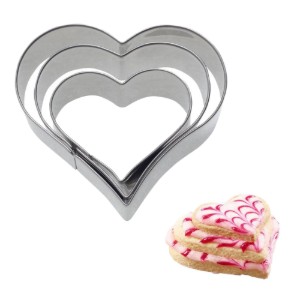 3-delad kakskärarsats, 4 cm, 5 cm, 6 cm, "Heart" - Westmark