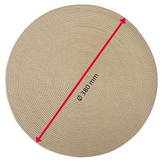Tapete de mesa redondo, 38 cm, "Círculo", Marfim - Saleen