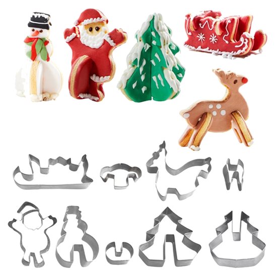 Set of 3D cookie cutters, 9 pieces, "Santa Claus is coming" - Westmark