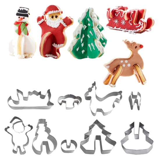 Set di tagliabiscotti 3D, 9 pezzi, "Santa Claus is coming" - Westmark