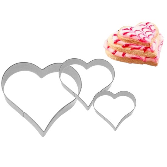 3-piece cookie cutter set, 4 cm, 5 cm, 6 cm, "Heart" - Westmark