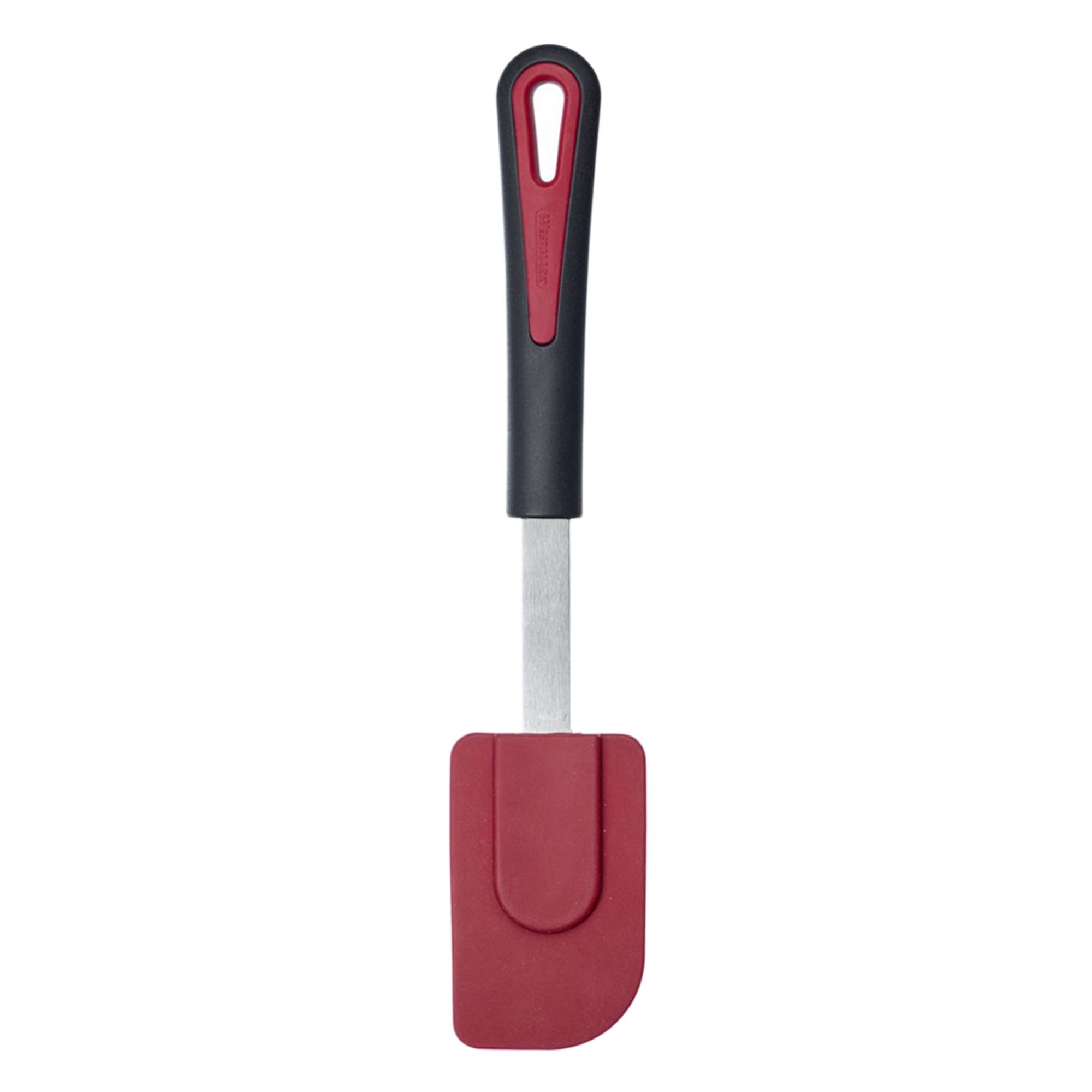 Kitchen Set with Masher, Tongs, Skimmer, Spatula, and Brush, Red