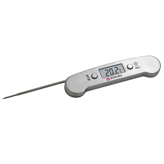 Vikbar digital termometer, tillverkad av rostfritt stål - Zokura