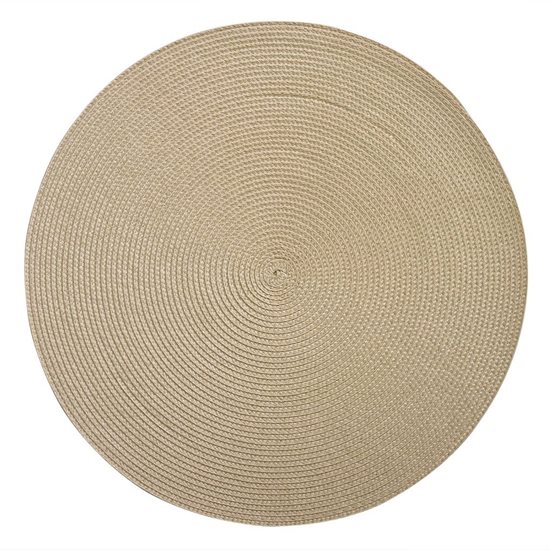 Round shaped table mat, 38 cm, "Circle", Ivory - Saleen
