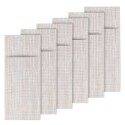 Set di 6 buste portaposate, "Uni", 24 x 9 cm, plastica, Beige/Bianco -