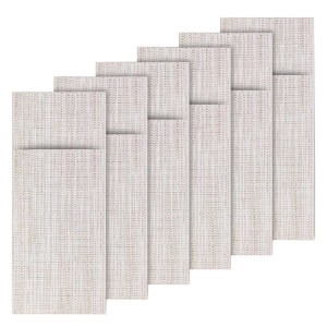 Conjunto de 6 envelopes talheres, "Uni", 24 x 9 cm, plástico, Bege/Branco - marca Saleen