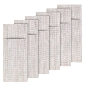 Set med 6 bestickkuvert, "Uni", 24 x 9 cm, plast, Beige/Vit - Saleen märke