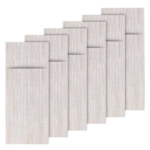 Set van 6 bestek enveloppen, "Uni", 24 x 9 cm, kunststof, Beige/Wit - merk Saleen