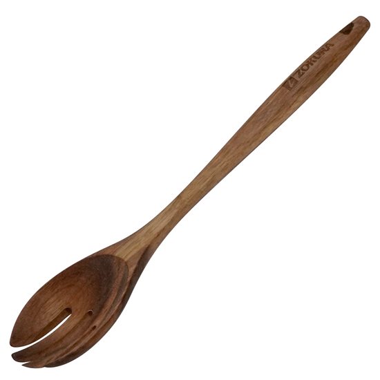 Łyżka-widelec, drewno akacjowe, 29 cm - Zokura