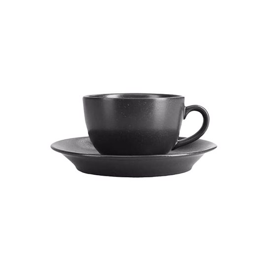 Arbatos puodelis su lėkšte, porcelianinis, 250ml, "Metų laikai", juodas - Porland
