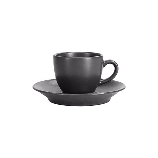 Tasse à café avec soucoupe, porcelaine, 80ml, "Seasons", Noir - Porland