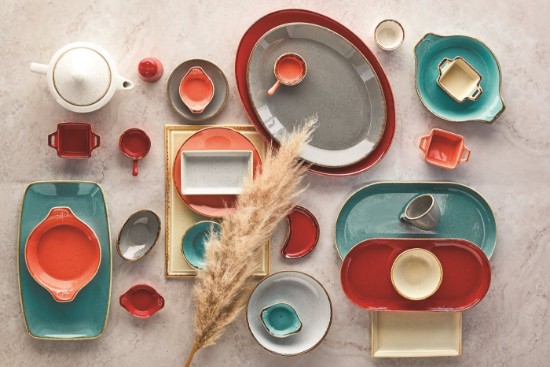 Mini dubuo su rankena, porcelianas, 9,5 cm, oranžinis, "Seasons" - Porland