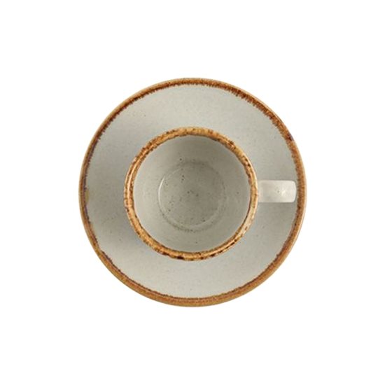 Kaffekopp med fat, porslin, "Seasons", 80ml, Grå - Porland