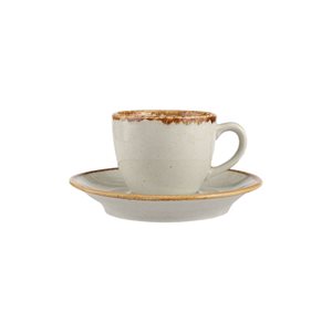 Coffee cup with saucer, porcelain, "Seasons", 80ml, Grey - Porland