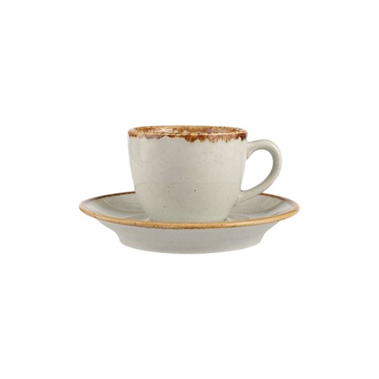 Tasse à café avec soucoupe, porcelaine, "Seasons", 80ml, Gris - Porland