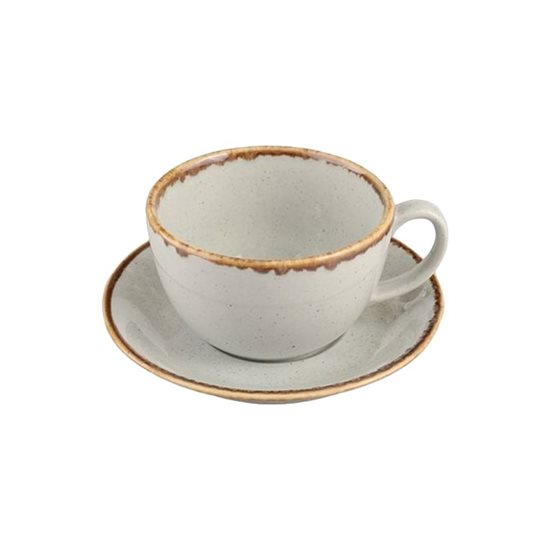 Tea cup with saucer, porcelain, 320ml, "Seasons", Grey - Porland