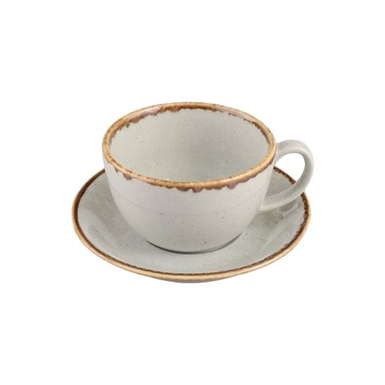 Tazza da tè con piattino, porcellana, 320ml, "Stagioni", Grigio - Porland