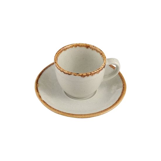 Coffee cup with saucer, porcelain, "Seasons", 80ml, Grey - Porland