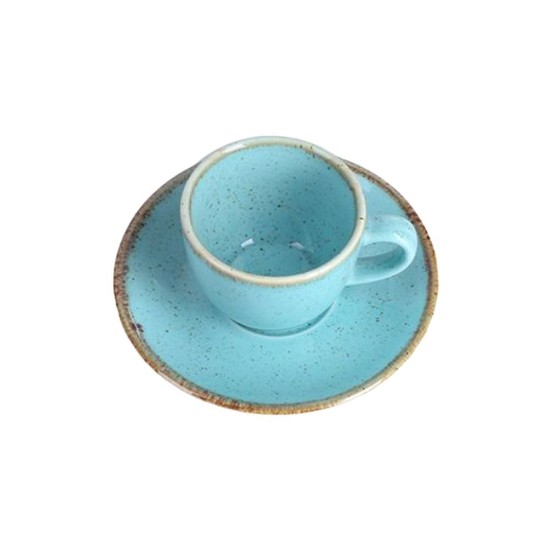 Šálka kávy a tanier Alumilite Seasons, 80 ml, Tyrkysová - Porland