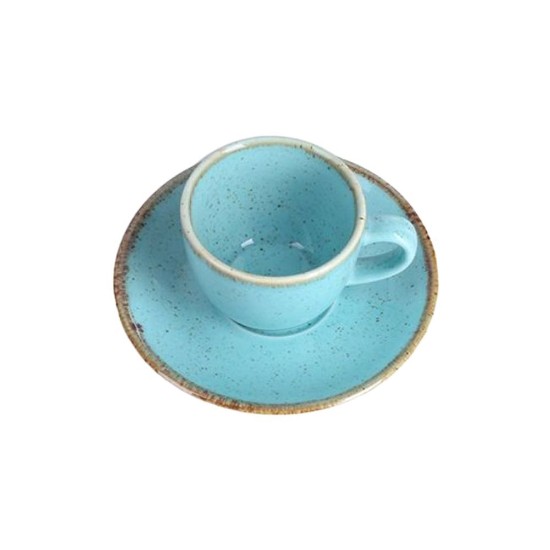 Coffee cup and saucer Alumilite Seasons, 80 ml, Turquoise - Porland