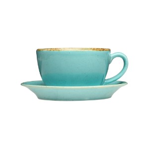 Alumilite Seasons teacup with saucer, 320 ml, Turquoise - Porland