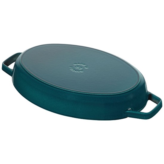 Oval kokeplate, støpejern, 33cm/2,8L, "La Mer" - Staub