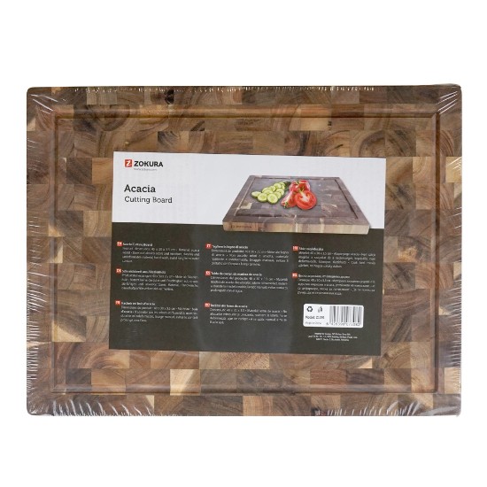 Cutting board, acacia wood, 40 × 30 cm, 3.5 cm thickness - Zokura