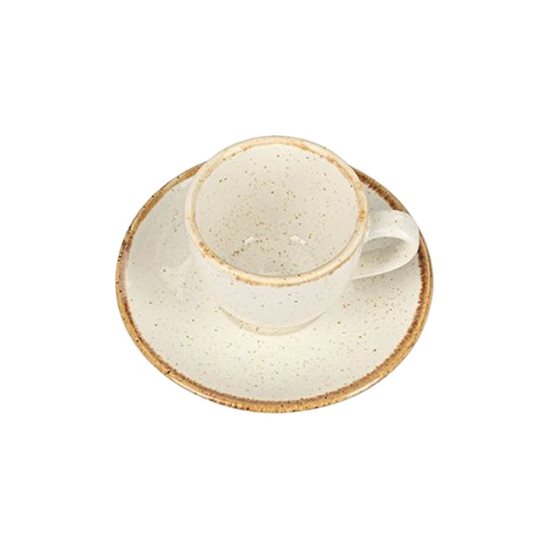 Kavos puodelio ir lėkštutės rinkinys, 80 ml, porcelianas, Seasons, Beige - Porland
