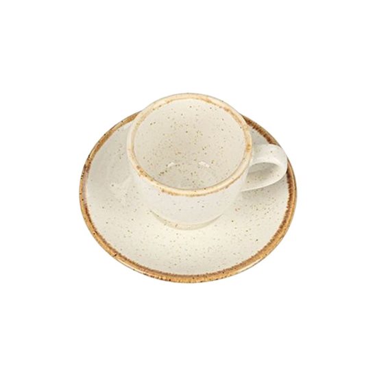 Coffee cup and saucer set, 80 ml, porcelain, Seasons, Beige - Porland