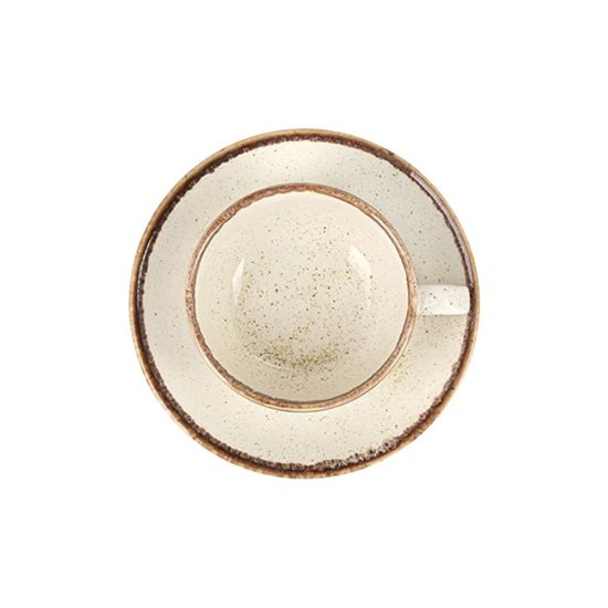 Cupán tae agus sraith saucer, poirceallán, 250 ml, Seasons, Beige - Porland