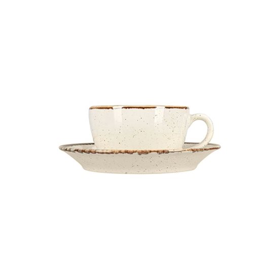 Tea cup and saucer set, porcelain, 250 ml, Seasons, Beige - Porland 