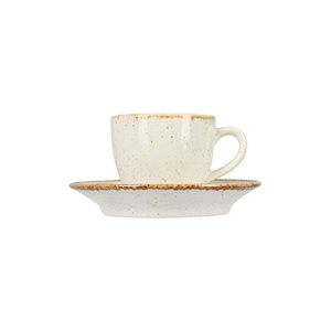 Coffee cup and saucer set, 80 ml, porcelain, Seasons, Beige - Porland