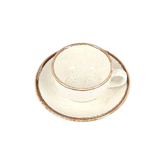 Arbatos puodelio ir lėkštutės rinkinys, porcelianas, 250 ml, Seasons, Beige - Porland