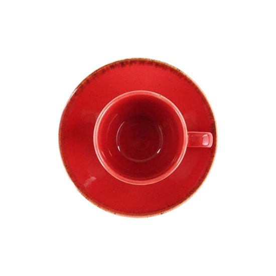 Cupán caife agus Séasúir Alumilite saucer, 80 ml, Dearg - Porland