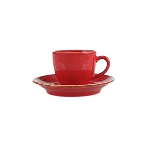 Kaffekopp og tallerken Alumilite Seasons, 80 ml, Rød - Porland