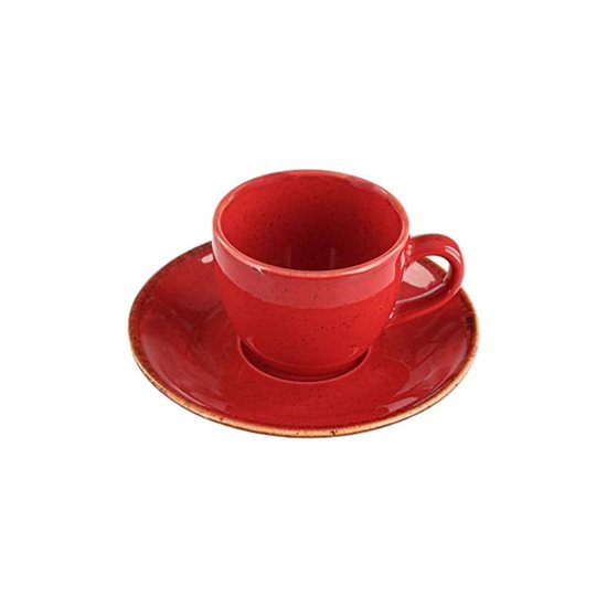 Cupán caife agus Séasúir Alumilite saucer, 80 ml, Dearg - Porland