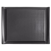 Platter for serving steak, porcelain, 32 × 26 cm, black, "Seasons" - Porland