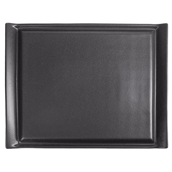Tallrik för servering av biff, porslin, 32 × 26 cm, svart, "Seasons" - Porland