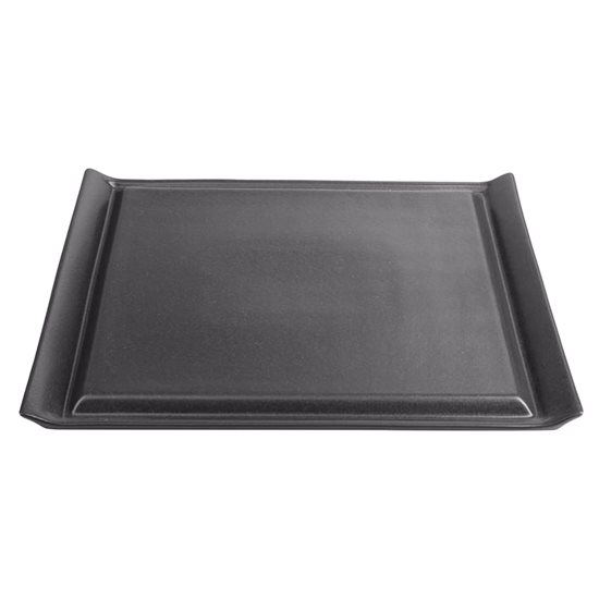 Platter for serving steak, porcelain, 32 × 26 cm, black, "Seasons" - Porland