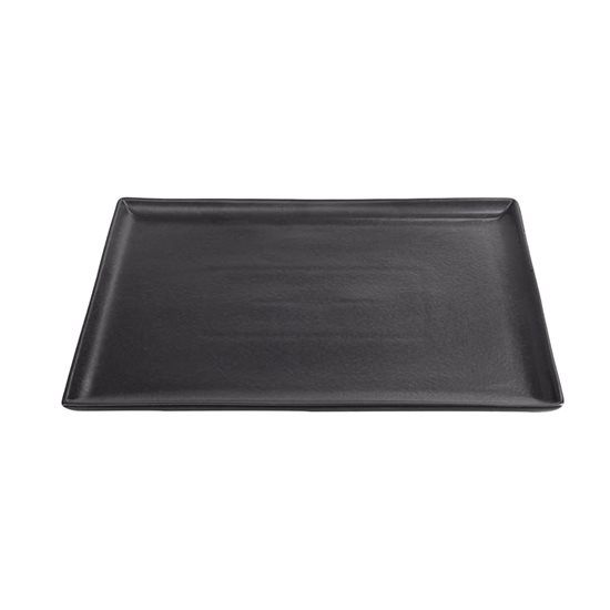 Rectangular breakfast platter, porcelain, 27 x 21 cm, "Seasons", Black - Porland