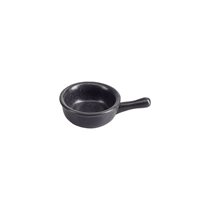 Mini bowl with handle, porcelain, 9.5 cm, black, "Seasons" - Porland