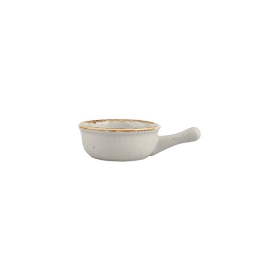 Mini bļoda ar rokturi, porcelāns, 9,5 cm, pelēka, "Seasons" - Porland