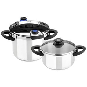 4-piece set of pressure cookers, stainless steel, "Facile" - BRA