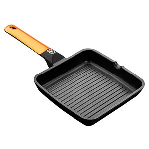Square grill pan, aluminum, 28x28 cm, "Efficient Orange" - BRA