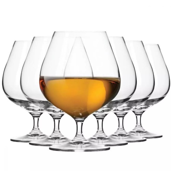6 konjaka glāžu komplekts, izgatavots no kristāliska stikla, 550 ml, "Harmony" - Krosno